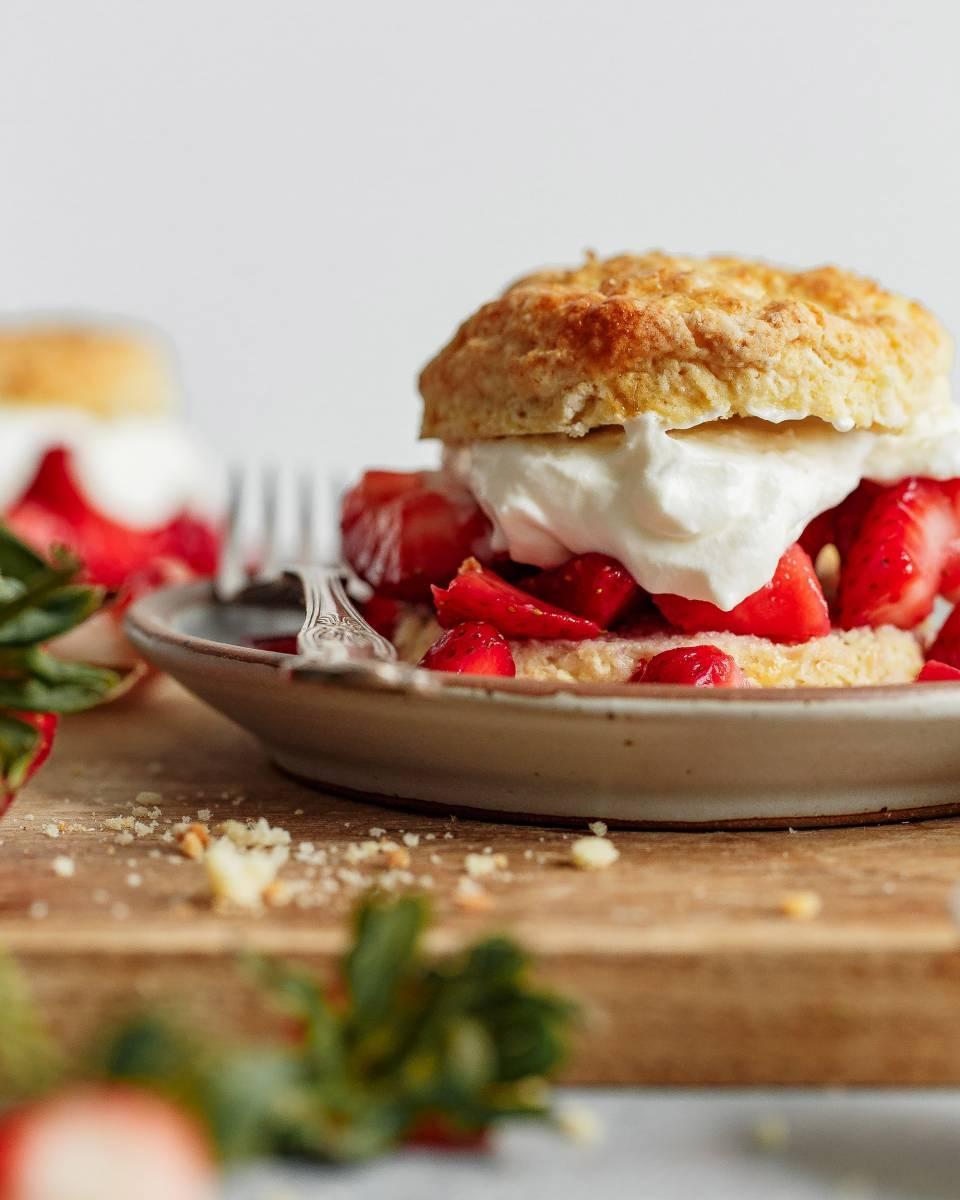 strawberry shortcake with lemon whipped cream