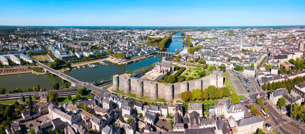 Article Cards Featured Image Angers aerial panoramic view. Angers is a city in Loire Valley, western France.