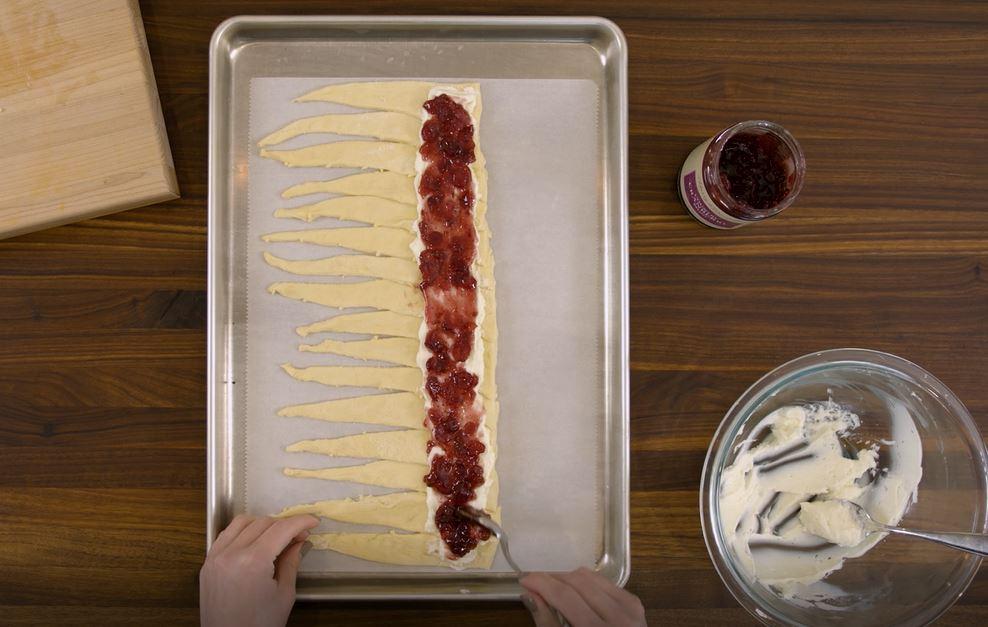 Preparing Cranberry Cream Cheese Bread