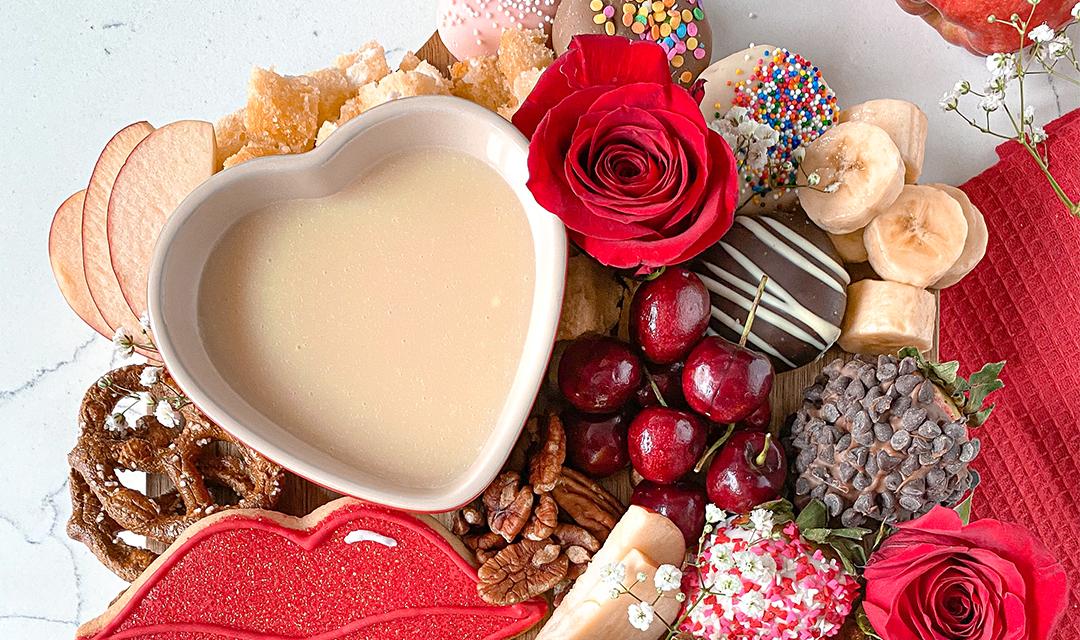 Milk and White Chocolate Fondue Board