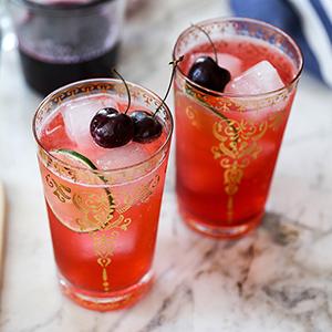 Two glasses of cherry limeade.